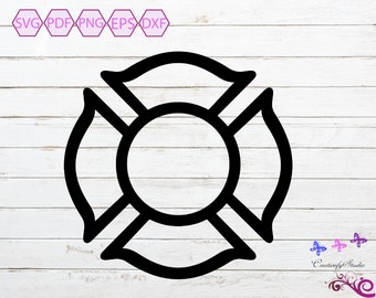 Firefighter Emblem SVG, Fire Dept, Fire Emblem, Fire Logo, Emblem Badge, Maltese Cross, Fireman Logo, Small Commercial Use, Digital Download