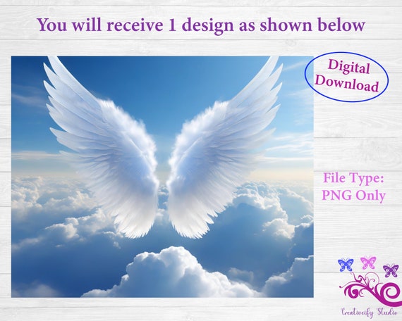 Memorial Image With Fluffy White Clouds and Delicate Angel