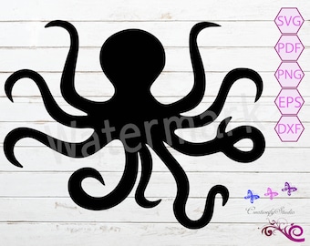 Octopus SVG Clipart, Sea Animal, Eight Arms, Octopus Stencil, Window Decal, Ocean Creature, Octopus Tentacles, Digital Download