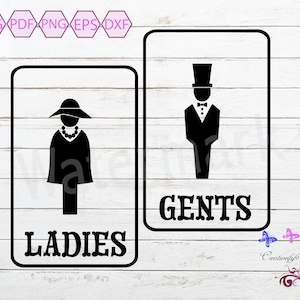Washroom Signs SVG, Ladies Restroom, Gents Bathroom, Mens Washroom, Men And Women, Toilet Signs, Door Decal, Washroom Sign, Digital Download