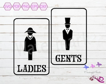 Washroom Signs SVG, Ladies Restroom, Gents Bathroom, Mens Washroom, Men And Women, Toilet Signs, Door Decal, Washroom Sign, Digital Download