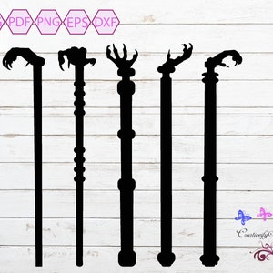 Walking Claw Canes SVG, Outdoor Walking Sticks, Walking Aid Assistance, Hand Carved, Fancy Walking Cane Silhouette, Digital Download