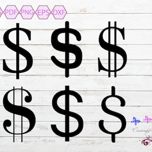 Dollar Signs Svg, Money Symbol, Currency Symbol, Dollar Sign Bundle, Money Clipart, Piggy Bank, Money Sign, Dollar Bill, Digital Download