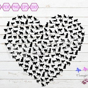 Cats SVG, Cat Heart, Heart Of cats, Fur Mom, Cat Tshirt, Cat Mom, Kitten Heart, Kitten SVG, Cat Lover, Cat Heart Shape, Digital Download