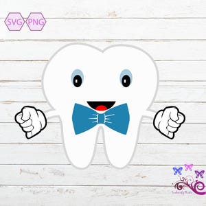 Boy Tooth SVG, Mouth And Tongue, Tooth Fairy, Brush Teeth, Tooth Faces, Bow Tie, White Teeth, Sweet Tooth, Tooth Clipart, Digital Download