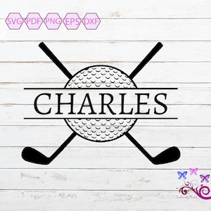 Golf Split Monogram SVG, Golf Split Name, Golf Club, Play Golf, Golf SVG, Golf Player, Tee Time, Glowforge Laser, Digital Download