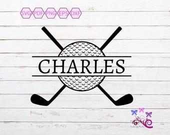 Golf Split Monogram SVG, Golf Split Name, Golf Club, Play Golf, Golf SVG, Golf Player, Tee Time, Glowforge Laser, Digital Download