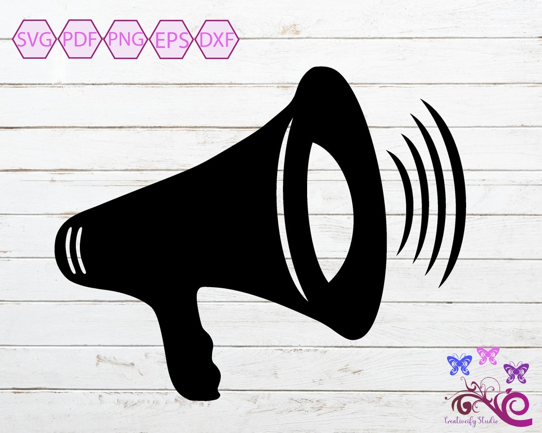 Megaphone SVG, Speaking Trumpet, Bullhorn Vector, Blowhorn Image, Cheer Megaphone, Cheerleading