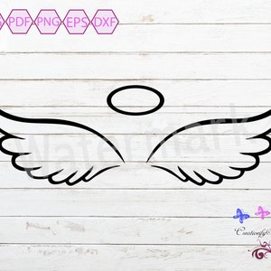 Angel Wings SVG, Pet Memorial, In Memory Of, Halo SVG, Sympathy Image, Gone To Heaven, Cartoon Angel, Bereavement Gift, Digital Download
