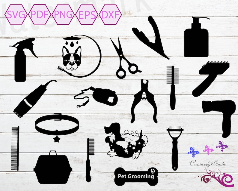 Download Clip Art Dog Leash Svg Dog Grooming Tools Svg Commercial Use Pet Carrier Pet Supplies Pet Grooming Instant Download Dog Collar Dog Clipart Art Collectibles