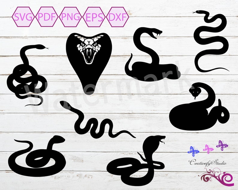 Snake Silhouette SVG Clipart Python Clipart SVG Snake - Etsy