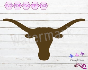 Texas Longhorn SVG Silhouette Clipart, Longhorn Vector Tumbler, Longhorn Shirt, Texas Longhorn Decal, Southwest Graphic, Digital Download