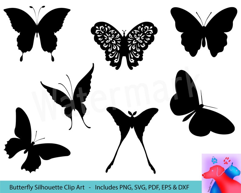 Download Butterfly Svg Silhouette Clipart Beautiful Butterflies Vector Etsy