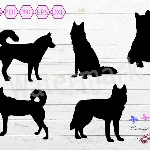 Siberian Husky SVG, Siberian Husky Silhouette, Dog Clipart, Dog Vector, Siberian Husky Clipart, Dog Silhouette, Digital Download