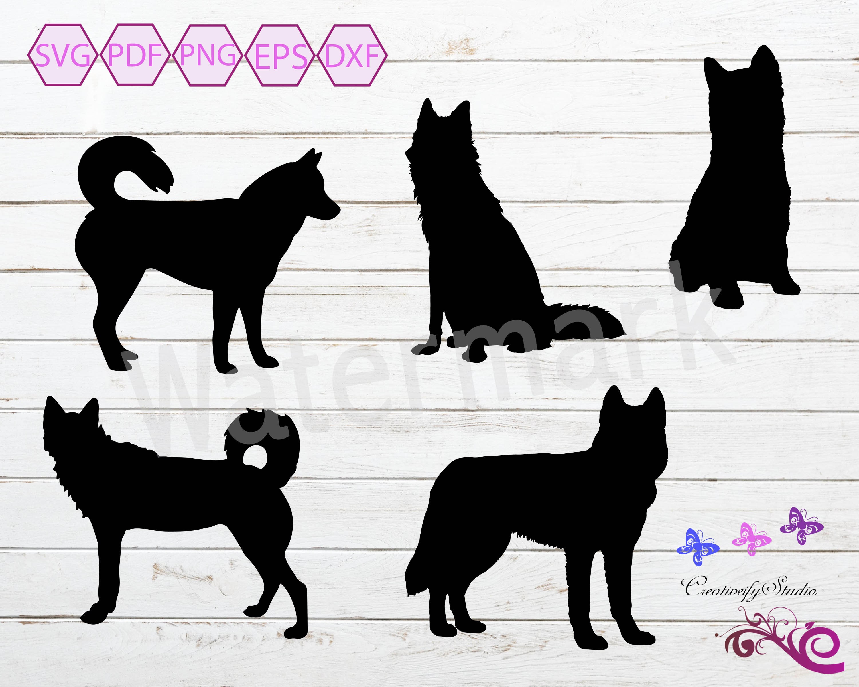 Download Siberian Husky SVG Siberian Husky Silhouette Dog Clipart ...