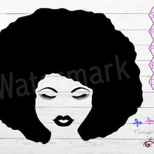 Afro SVG, African American Woman SVG, Black Woman SVG, Afro Girl Svg, Girl Power, Digital Download