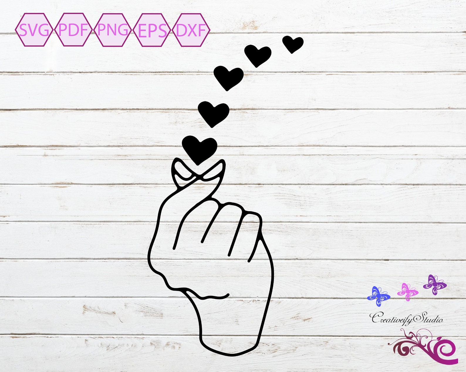 Snapping Fingers SVG Heart Image Hand Decal Mug Image Etsy Hong Kong