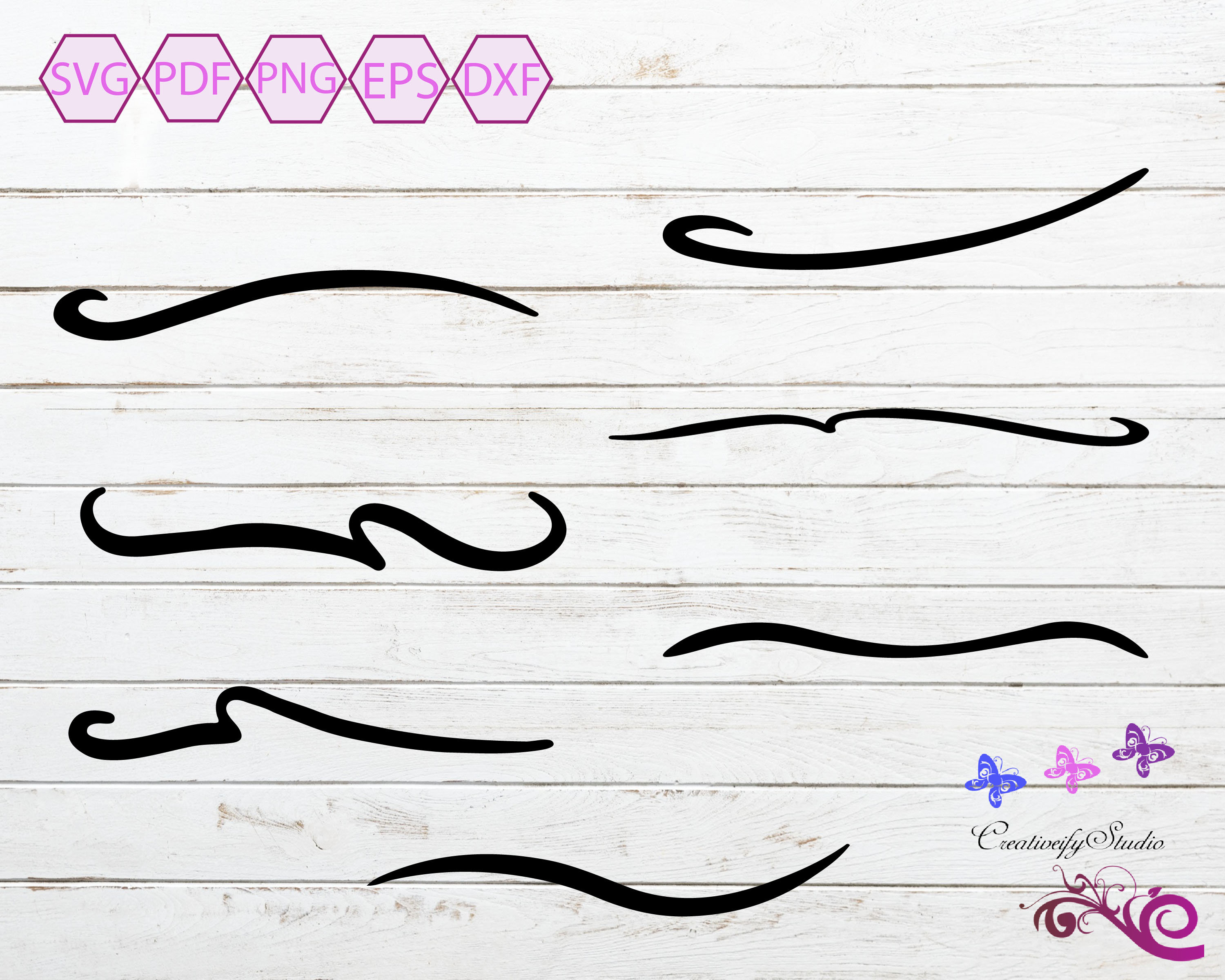 Swirls SVG File Swoosh Svg Curly Lines Svg Text Break Svg 