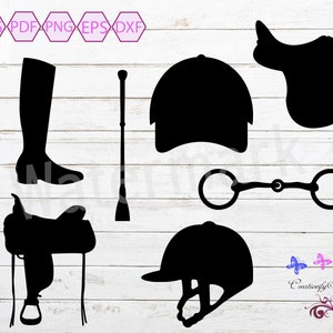 Equestrian SVG Clipart, Horseback Riding, Horse Saddle, Riding Boots, Horse Rider, Horse Racing, Jockey Accessories, Digital Download