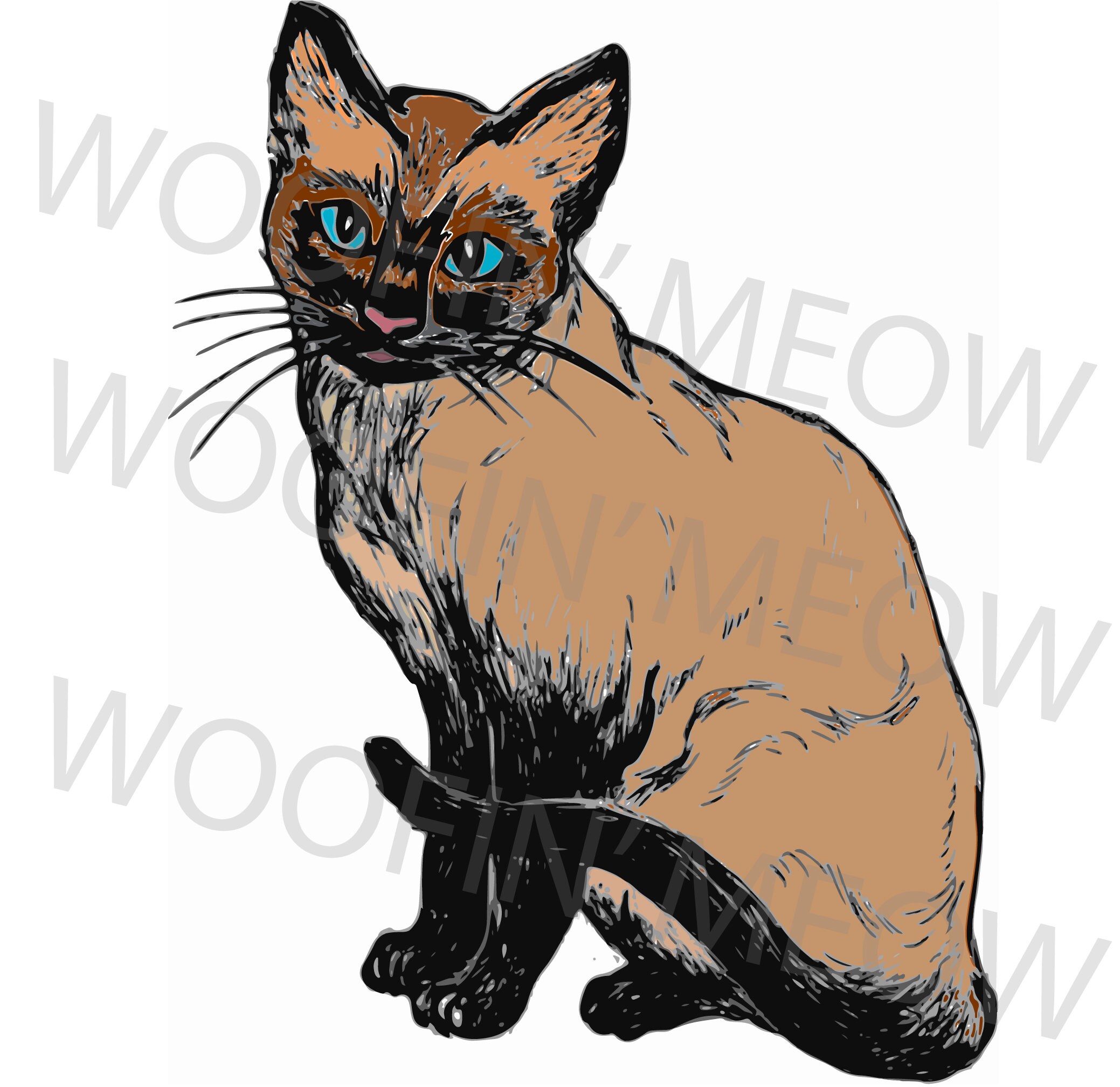 Siamese Cat SVG Cat Lovers Cat SVG Cat Clipart Cat Clip | Etsy