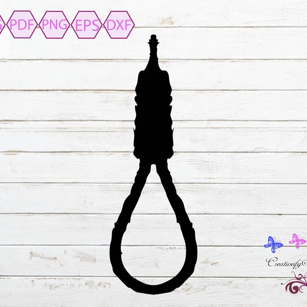 Hangman Noose SVG, Hanging Rope, Death By Hanging, Rope Knot, Craft Clipart, Stencil Clipart, Window Decal, Digital Download