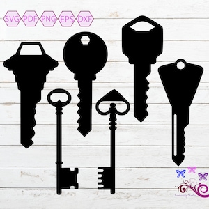 Keys SVG, Key Bundle, Keys Clipart, Skeleton Key, Key Lock, Key Silhouette, House Keys, Real Estate, Key Cut File, Digital Download