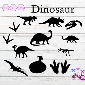 Dinosaurs Bundle SVG Clipart Silhouette, Dinosaur Lover, Dinosaur Egg, T-Rex Dinosaur, Dinosaur Clipart, Kids Room Art, Digital Download