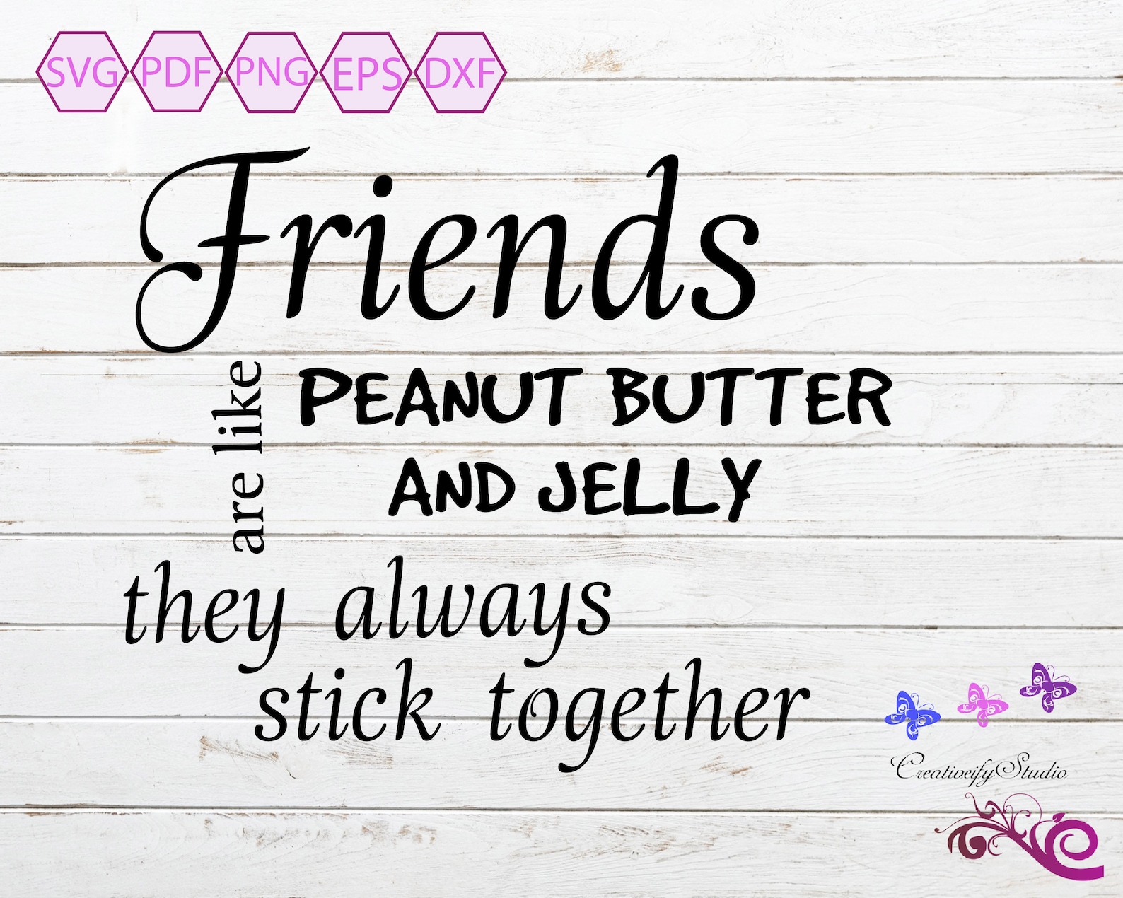 Friends Are Like Peanut Butter and Jelly SVG Friendship Etsy