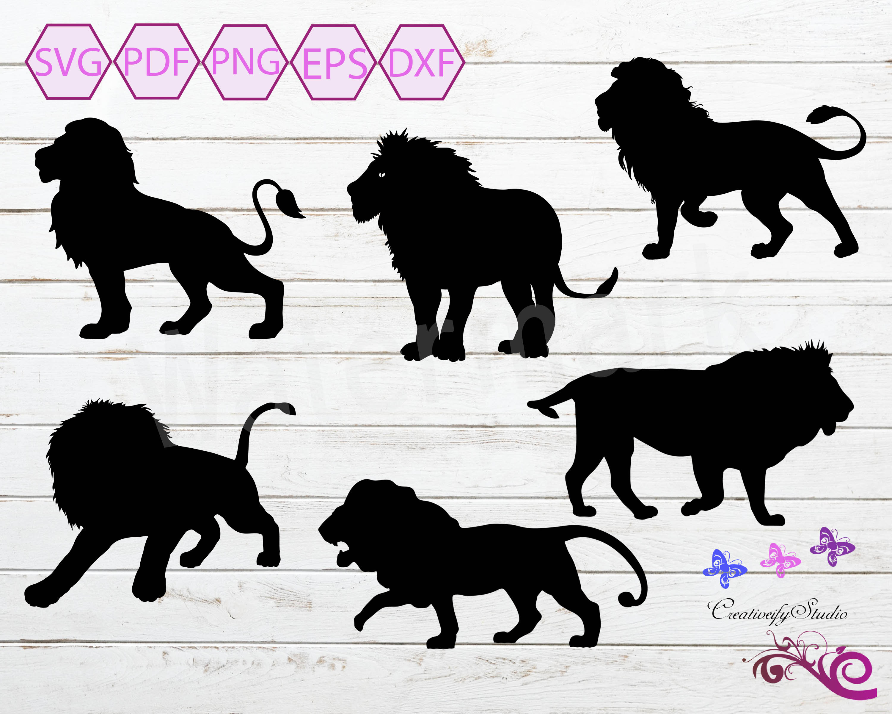 Download Lion Silhouette SVG Clipart Lion Images T-Shirt Images | Etsy