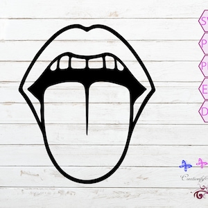 Mouth And Tongue SVG, Mouth Clipart, Open Mouth SVG, Tongue Sticking Out, Cuttable Design, Digital Download