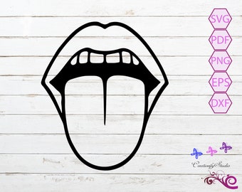 Mouth And Tongue SVG, Mouth Clipart, Open Mouth SVG, Tongue Sticking Out, Cuttable Design, Digital Download