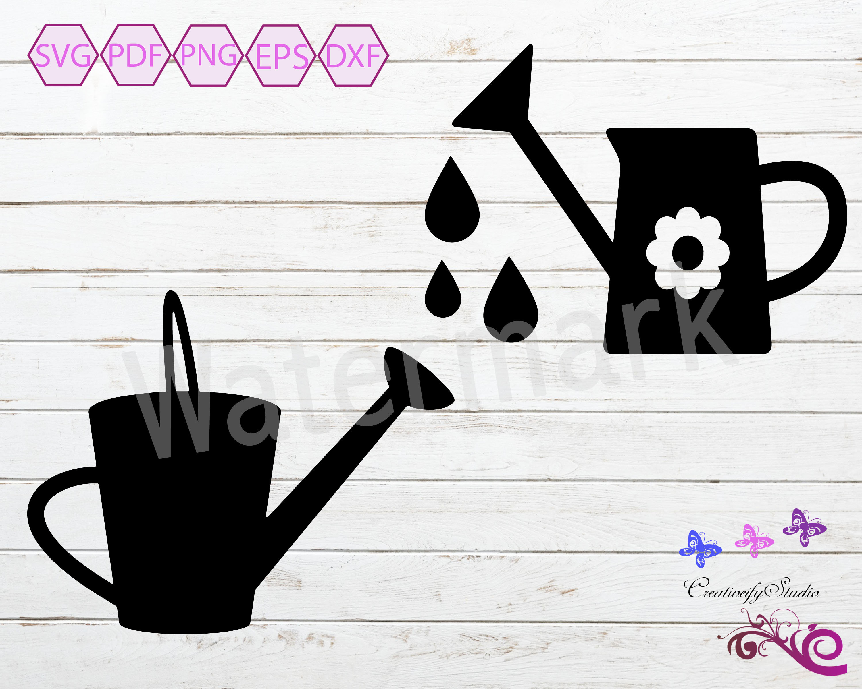 Watering Can SVG Spring Flowers Gardening SVG Watering Can Etsy