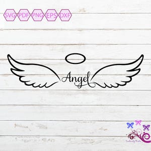 Angel Wings SVG, Pet Memorial, In Memory Of, Halo SVG, Sympathy Image, Gone To Heaven, Cartoon Angel, Bereavement Gift, Digital Download