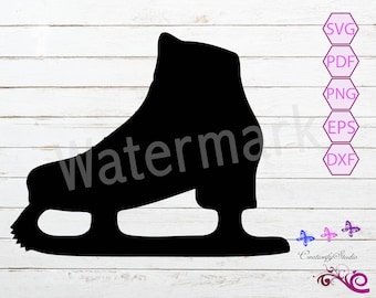 Ice Skate SVG, Figure Skate Clipart, Skating SVG, Skate Silhouette, Skate Vinyl, Skate Decal Stencil, Circuit Cut File, Digital Download