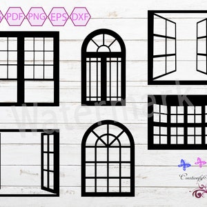 Window Clipart SVG, Window Designs, Window Frame, Open Window, Window Vector, Window Cut File, House Windows, Digital Download