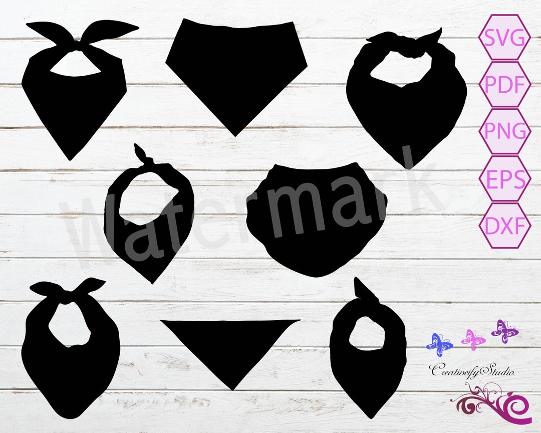 Pet Bandana SVG Clipart, Dog Bandana, Dog Scarves, Cat Bandana, Doggy
