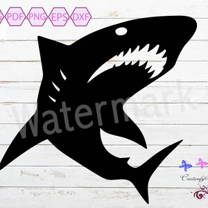 Shark SVG, Fish Cut File, Underwater SVG, Shark Vector, Shark Stencil, Great White Clipart, Shark Mascot, Shark Tail, Digital Download