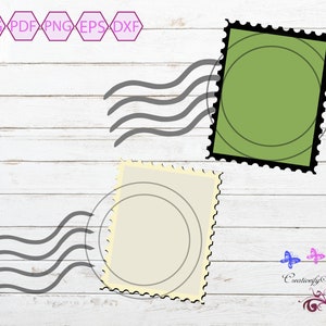 Postage Stamp SVG, Postal Stamp Silhouette Vector, Postal Service, Stamp Cut File, Letter Mail, Stamp Clipart, Digital Download