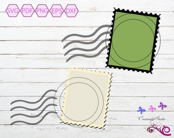 Postage Stamp SVG, Postal Stamp Silhouette Vector, Postal Service, Stamp Cut File, Letter Mail, Stamp Clipart, Digital Download