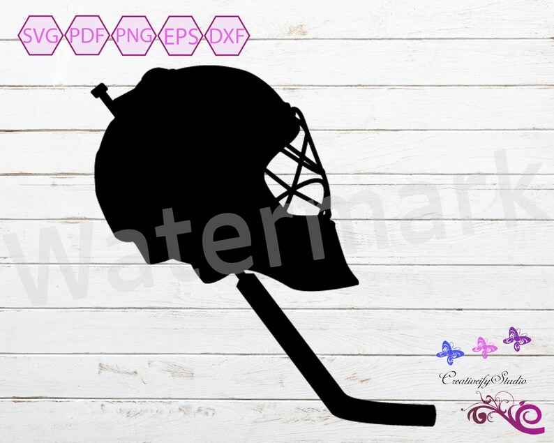 Goalie Hockey SVG Hockey Stick Hockey Helmet Goalie Vector Etsy