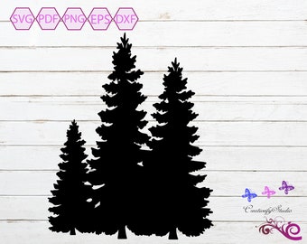 Pine Tree SVG, Tree Clipart, Forest Trees, Pine Tree Silhouette, Tree Vector, Cricut Cut File, Digital Download