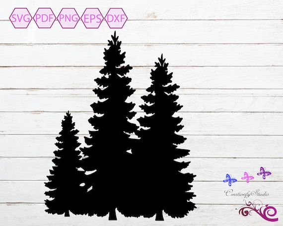 Pine Tree SVG, Tree Clipart, Forest Trees, Pine Tree Silhouette, Tree Vector, Cricut Cut File, Digital Download