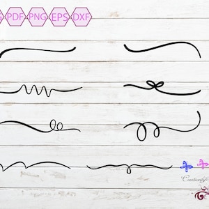 Text Tails SVG, Divider Lines SVG, Curved Lines, Decorative Lines, Calligraphy Lines, Filigree Images, Ornamental Images, Digital Download