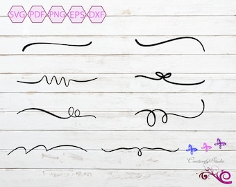 Text Tails SVG, Divider Lines SVG, Curved Lines, Decorative Lines, Calligraphy Lines, Filigree Images, Ornamental Images, Digital Download