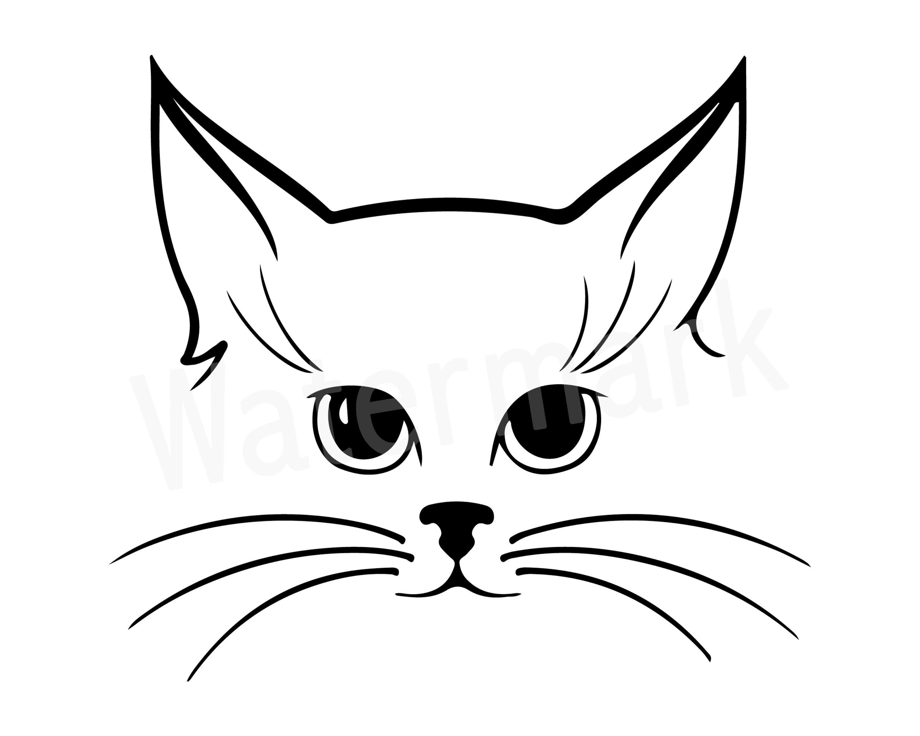 Cat Face SVG  Cat Clipart Cat Lover Cat Whiskers  Cat Etsy