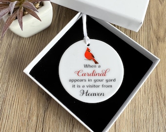 When A Cardinal Appears SVG Silhouette Clipart, Cardinal Memorial Quote, Sympathy Saying, Window Decal, Digital Download