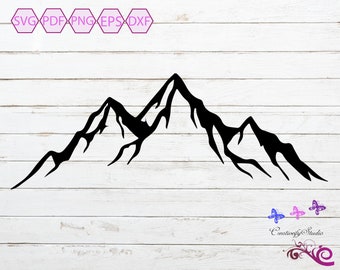 Mountains SVG, Mountain Scenery, Mountain Landscape, Mountain Vector, Mountain Silhouette, Mountain Clipart, Glowforge, Digital Download