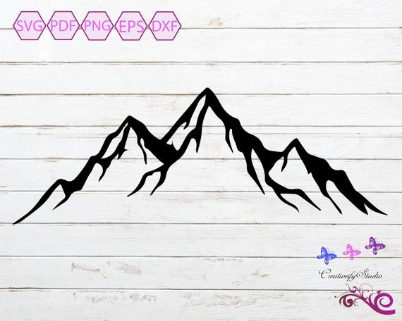 Mountains SVG, Mountain Scenery, Mountain Landscape, Mountain Vector, Mountain Silhouette, Mountain Clipart, Glowforge, Digital Download