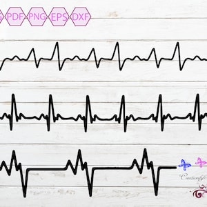 Heartbeat Line SVG, Heartbeat Clipart, Lifeline SVG, EKG Line, Heart Rate Svg, Healthcare Nurse, Cardiogram Svg, Digital Download