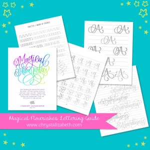 Magical Flourishes Lettering Guide – Printable Worksheets for Brush Lettering